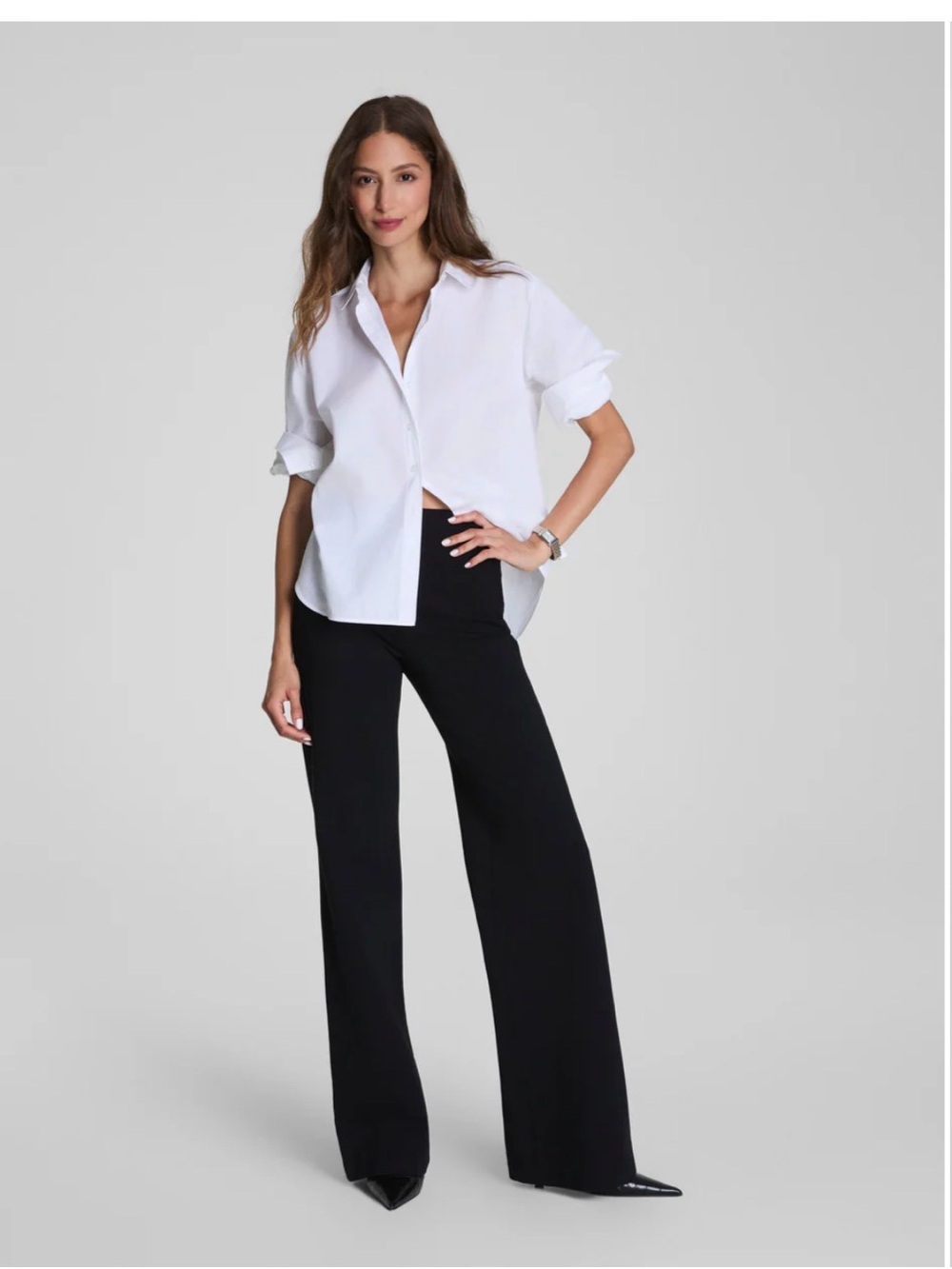 Spanx Elegant Classic Black Wide-Leg Women's Ponte fabric Pants Extra Large